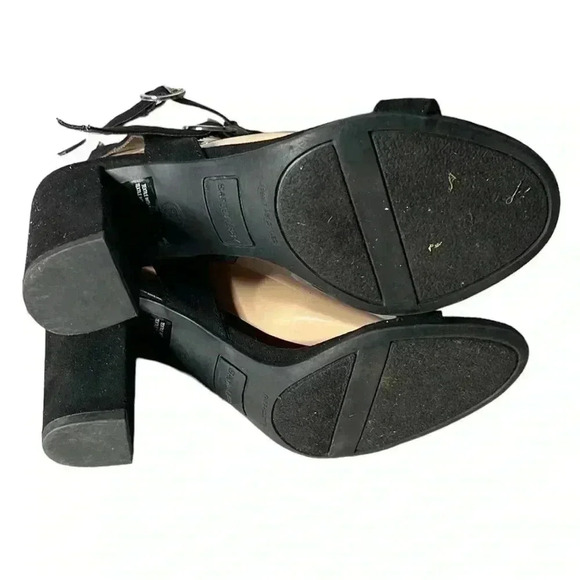 SAM & LIBBY Black Silver Strap Open Toe Gladiator Heel Sandal Size 8.5 - Picture 5 of 8